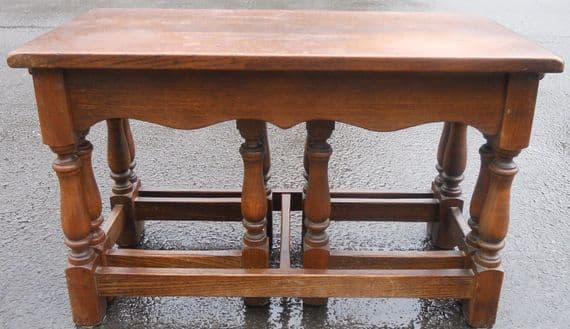 Antique Style Oak Coffee / Nest of Tables