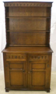 Antique Style Oak Dresser with Plate Rack