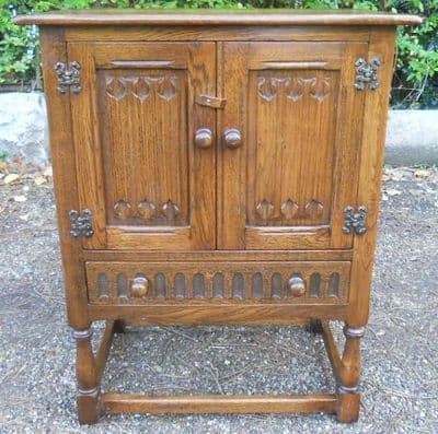 Antique Style Oak Side Cupboard