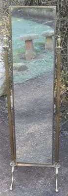 Brass Framed Cheval Standing Dressing Mirror