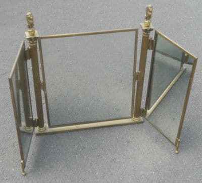 Brass Framed Triple Dressing Mirror