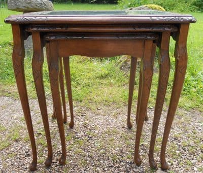 Burr Walnut Nest of Coffee Tables