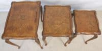 Burr Walnut Nest of Three Tables