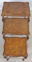 Burr Walnut Nest of Three Tables