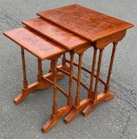 Burr Yew Nest of Three Coffee Tables