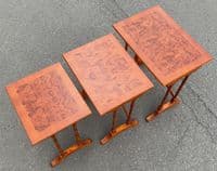 Burr Yew Nest of Three Coffee Tables