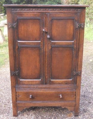 Carved Oak Hall Cupboard