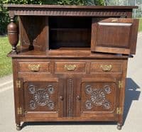 Carved Oak Panelled Court Cupboard