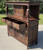 Carved Oak Panelled Court Cupboard