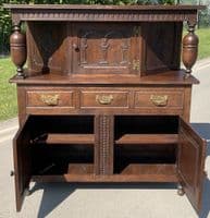 Carved Oak Panelled Court Cupboard
