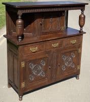 Carved Oak Panelled Court Cupboard