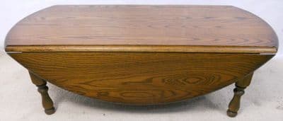 Circular Dropleaf Oak Coffee Table by Old Charm
