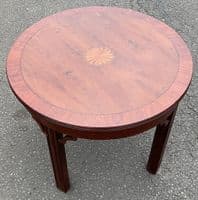 Circular Inlaid Mahogany Coffee Table