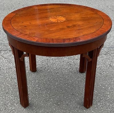 Circular Inlaid Mahogany Coffee Table