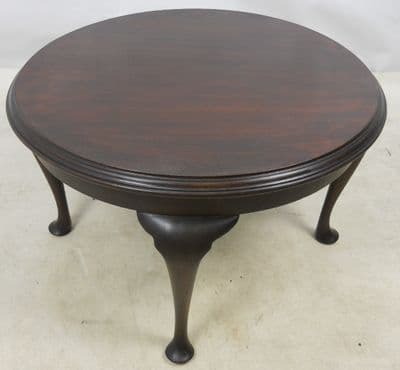 Dark Mahogany Circular Queen Anne Style Coffee Table - SOLD