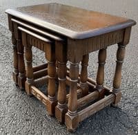 Dark Oak Nest of Three Coffee Tables