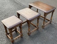 Dark Oak Nest of Three Coffee Tables