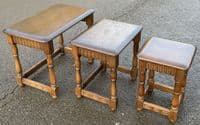 Dark Oak Nest of Three Coffee Tables