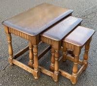 Dark Oak Nest of Three Coffee Tables