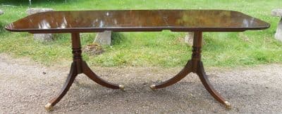Dark Polished Mahogany Dining Table to Seat Eight