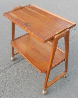 Deco Style Walnut Two Tier Tea Trolley