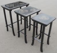 Edwardian Period Ebonized Nest of Three  Coffee Tables