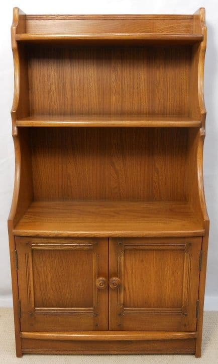 Ercol Elm Standing Open Waterfall Bookcase