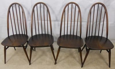 Ercol Set of Four Highback Elm Dining Chairs - SOLD