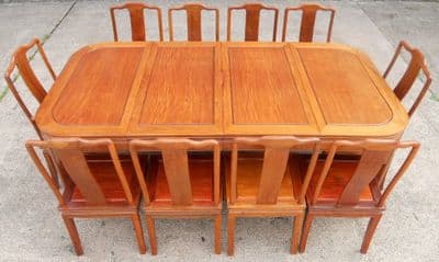 Extending Dining Table & Ten Matching Dining Chairs