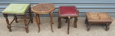 Four Small Antique Stools
