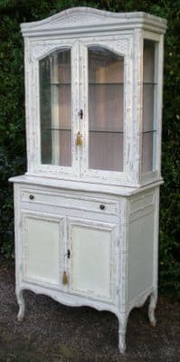 French Style Painted Display China Cabinet