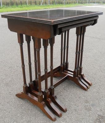Georgian Style Inlaid Mahogany Nest of Three Coffee Tables