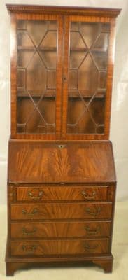Georgian Style Mahogany Bureau Bookcase