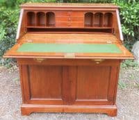 Georgian Style Mahogany Bureau Bookcase with Green Leather Writing Surface