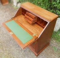 Georgian Style Mahogany Bureau Bookcase with Green Leather Writing Surface
