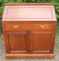 Georgian Style Mahogany Bureau Bookcase with Green Leather Writing Surface