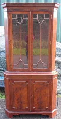 Georgian Style Mahogany Corner Cabinet by Archer & Smith