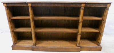 Georgian Style Mahogany Low Breakfront Open Bookcase - SOLD