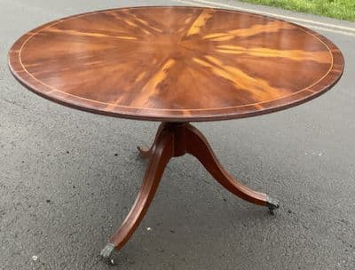 Georgian Style Round Yew Pedestal Dining Table