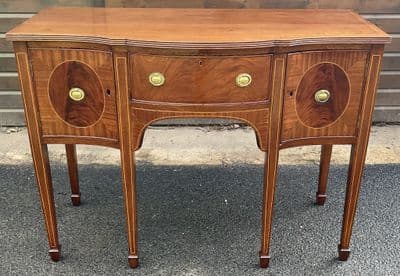 Georgian Style Small Mahogany Sideboard with Six Legs