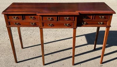 Georgian Style Yew Breakfront Console Table