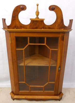 Georgian Style Yew Hanging Corner Cabinet