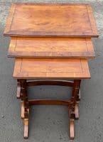 Georgian Style Yew Tall Nest of Tables