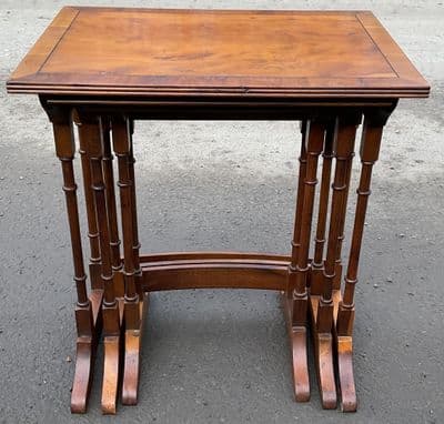 Georgian Style Yew Tall Nest of Tables