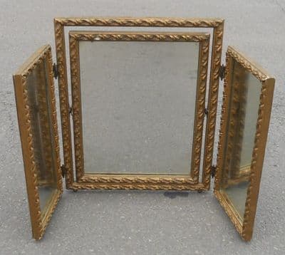 Gilt Framed Triple Dressing Mirror