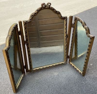 Gilt Triple Dressing Mirror