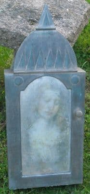 Gothic Influence Small Cabinet with Image of Lady