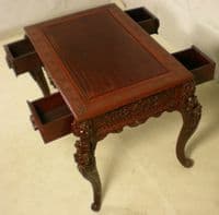 Heavily Carved Oriental Japanese Partners Desk