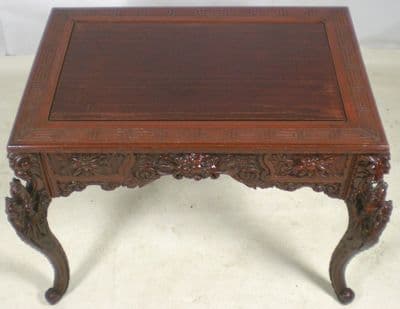 Heavily Carved Oriental Japanese Partners Desk