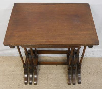 Inlaid Mahogany Nest of Three Georgian Style Coffee Tables